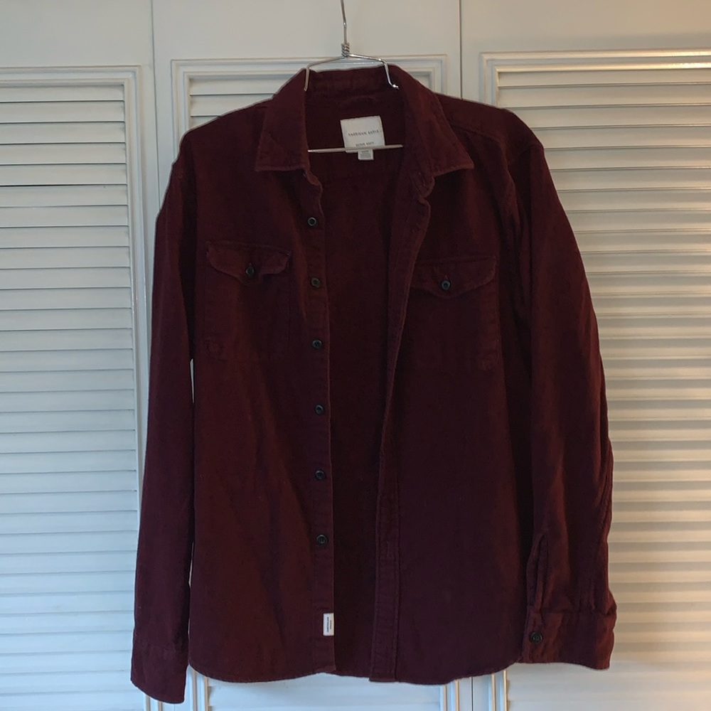 American Eagle Men’s Maroon Flannel